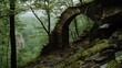 © VK Studio - A weathered stone archway amidst lush, dense greenery, evoking a sense of history and mystery.