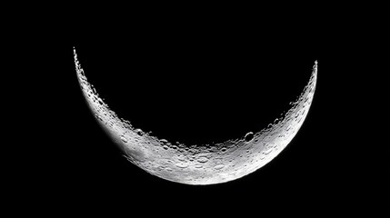 Wall Mural - Crescent Moon in Dark Sky.