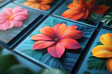Poster - graphic layouts for flower-themed promotional flyers featuring vibrant designs and colors