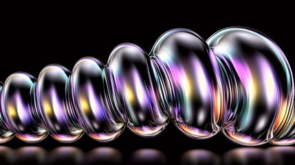 Aufkleber - Glossy glass spiral swirling with iridescent sheen, generating vibrant abstract form for creative design compositions