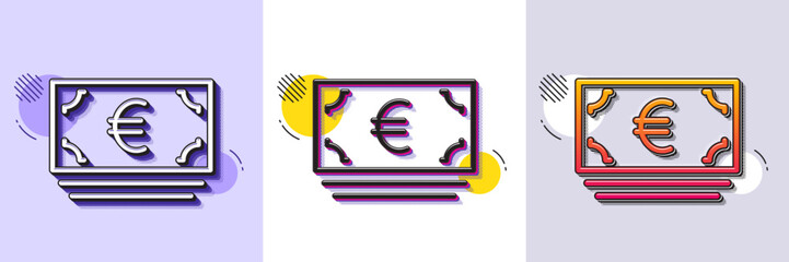 Poster - cash money line icon. halftone dotted pattern. gradient icon with grain shadow. banking currency sig
