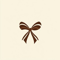 Sticker - A minimalist logo featuring a stylized ribbon bow, symbolizing elegance, simplicity, and sophistication on a light background