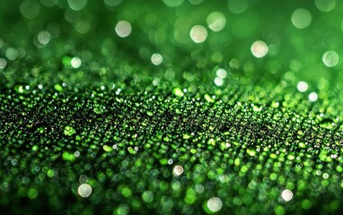 Wall Mural - Deep green moss texture covered in tiny droplets of morning dew