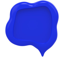 Poster - 3d cloud plump shape chat social media notification blue empty cloud plump shape icon isolated transparent background 3d illustration