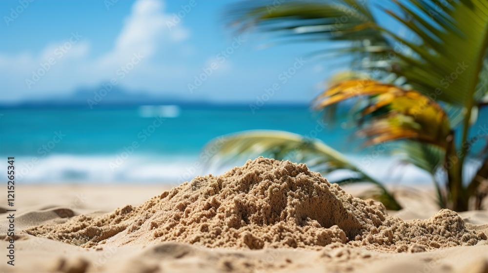 Sand with Palm and tropical beach and sea background HD 8K wallpaper ...