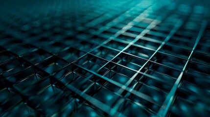 Abstract Teal Grid Pattern