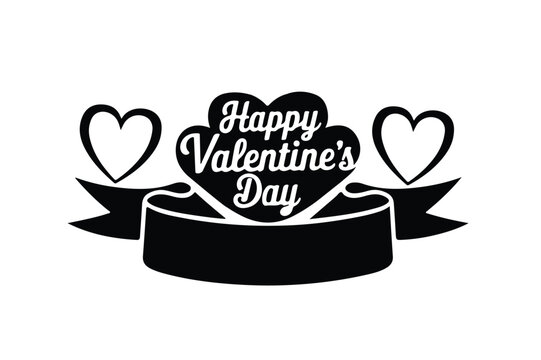 Happy Valentine's Day greeting, romantic Typography Template, vector Design. Valentine's Day sticker, Banner, wallpaper, heart, rose elements background—isolated illustration poster 14 February. 
