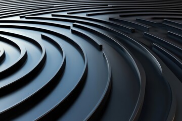 Poster - Geometric pattern of concentric circles modern aesthetic design digital art abstract environment close-up view sophisticated style for gigapixel