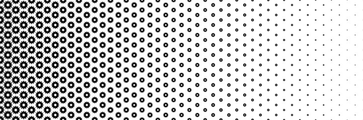 Poster - horizontal halftone of trendy black symbol for pattern and background.