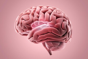 Poster - A detailed 3D rendering of the human brain, showcasing its intricate structure and convolutions.