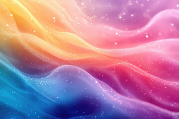 Aufkleber - Abstract pastel fabric with glittering texture, creating a dreamy, colorful wave pattern.