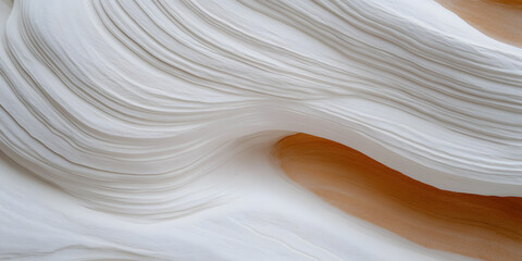 Poster - Abstract white wave texture with subtle beige undertones.  Smooth, flowing lines create a visually captivating pattern. Perfect for design backgrounds or artistic projects.