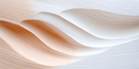 Aufkleber - Abstract background with flowing, layered curves in soft peach and white tones.  Smooth, elegant design perfect for presentations, websites, or print.