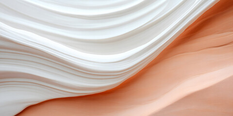 Aufkleber - Abstract swirls of white and peach tones create a dynamic, flowing composition.  Perfect for backgrounds or design elements.