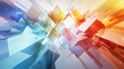 Poster - Dynamic geometric prism background digital art abstract design modern art projects vibrant colors 3d effect for creative applications