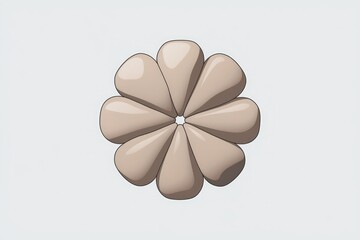 Poster - A stylized beige flower with eight petals, symmetrically arranged around a central point.