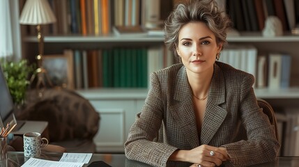 Poster - Professional Woman in Modern Office Setting for Corporate and Business Leadership Concepts : Generative AI