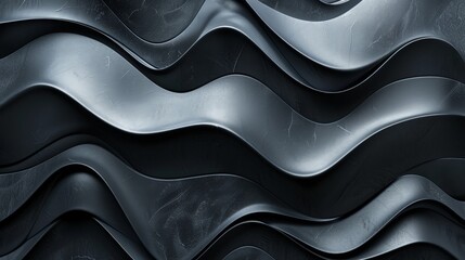 Aufkleber - Abstract Dark Gray Wave Pattern