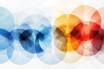 Poster - Overlapping circles gradient pattern digital art abstract design modern aesthetics vibrant colors sophisticated visuals