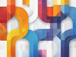 Poster - Vibrant geometric pattern of interlocking pentagons digital artwork playful visuals abstract design top-down view colorful structure for modern decor