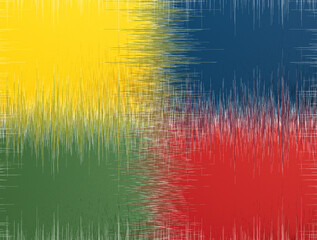 Poster - Abstract colorful background with vibrant intersecting geometric shapes in yellow, green, red, and blue. Dynamic jagged textures and bold gradients create a striking, energetic, and modern composition