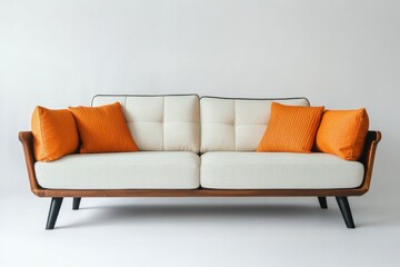 Wall Mural - Modern sofa on isolated white background. Furniture for the modern interior, minimalist design.