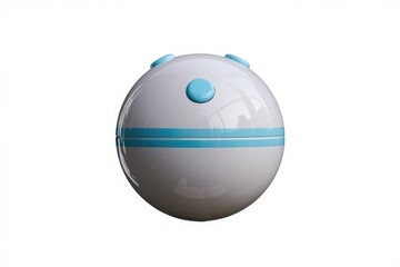 Poster - A futuristic, spherical device with light blue accents and a sleek, glossy finish.