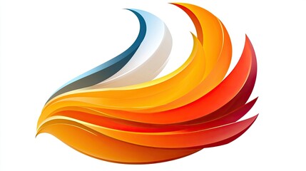 Poster - Abstract orange and blue flame wing design
