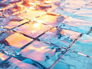 Poster - Gradient glass texture inspiration abstract art digital illustration studio environment close-up view reflective surface and color transition