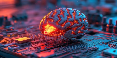 Poster - in a cyberpunk world, a cutting-edge ai system thrives, showcasing bright neural networks, sophistic