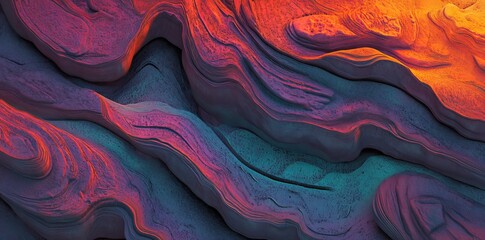 Poster - Artwork characterized by elaborate geometric designs that intersect and form intricate shapes, featuring a dynamic color palette that flows seamlessly