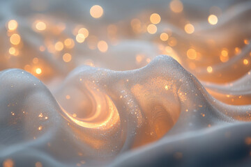 Aufkleber - Glittering fabric draped with warm, bokeh lights creating a dreamy, festive ambiance.