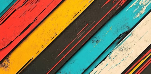 Aufkleber - Detailed high-resolution shot of diagonal stripes with bold colors and sharp edges, perfect for modern dynamic backgrounds