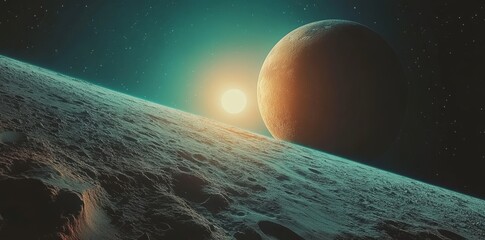 Poster - An advanced space exploration interface with holographic visuals, orbit simulations, and real-time data streams