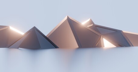 Aufkleber - Futuristic abstract background crystal building 3d render