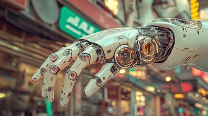 Poster - A precision-engineered robotic joint emphasizes intricate mechanical design and sophisticated control systems