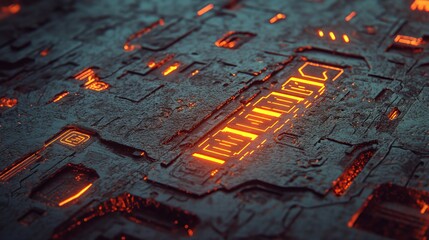 Poster - An intricate high-resolution image of a smart city model highlighting interconnected structures with data line illumination