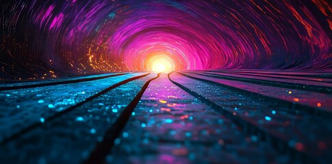 Aufkleber - Seamless layered digital interface elements with smooth transitions and a soft glow, suitable for high-tech backgrounds