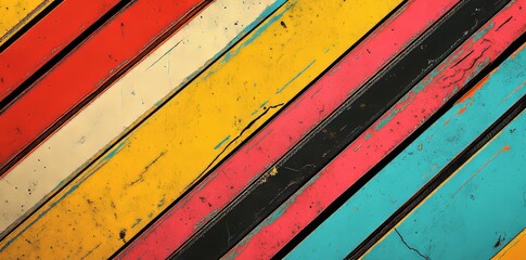 Aufkleber - High-resolution image of diagonal stripes showcasing bold colors and sharp edges, great for use in modern dynamic backgrounds