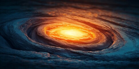 Poster - With digital data embracing a spiral galaxy, the image captures the intersection of technology and the cosmos