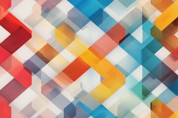 Poster - Vibrant geometric pattern of interlocking pentagons abstract art digital design contemporary environment aerial view playful visuals for creative projects
