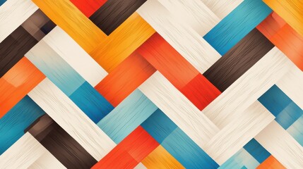 Poster - Dynamic geometric pattern of zigzag lines in bold colors modern design digital art digital environment artistic perspective visual rhythm for creative projects