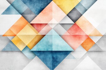 Poster - Geometric pattern abstract art contemporary gallery digital artwork minimalist style aerial view sharp angles and soft pastels
