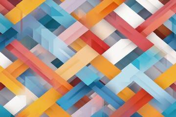 Poster - Vibrant geometric pattern featuring interlocking squares digital artwork playful complexity abstract design gigapixel quality
