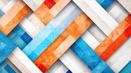 Poster - Dynamic geometric pattern of zigzag lines in vibrant colors abstract art modern design digital environment energetic composition