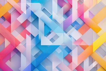 Poster - Vibrant geometric pattern featuring interlocking pentagons digital art playful visuals abstract environment high-resolution viewpoint
