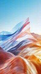 Poster - Abstract city skyline at dusk digital wallpaper urban environment vibrant colors gigapixel viewpoint