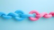 © SURATIN - Pink and blue chain links on blue background; connection, teamwork, unity concept; website banner
