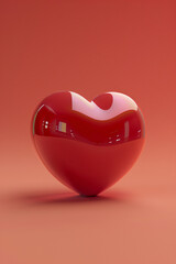 Poster - Perfect for valentine's day designs: a large red heart on a vibrant red background