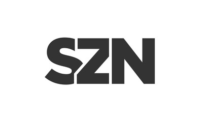 Poster - SZN logo design template with strong and modern bold text. Initial based vector logotype featuring simple and minimal typography. Trendy company identity.